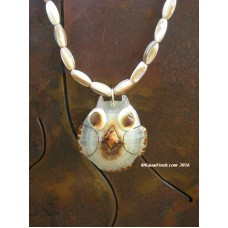 Abalone Golden Opihi Owl Necklace